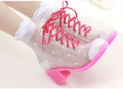 Fashion Candy Colors Martin Transparent Waterproof Rain Boots