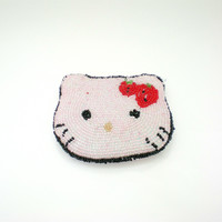 Kitty wallet embroidered with beads -gift wallet - Thumbnail 2