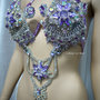 Iridescent Lavender Diamond Samba Bra Cosplay Dance Costume Rave Bra Rave Wear Halloween Burlesque Show Girl-1
