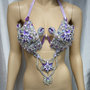 Iridescent Lavender Diamond Samba Bra Cosplay Dance Costume Rave Bra Rave Wear Halloween Burlesque Show Girl-2