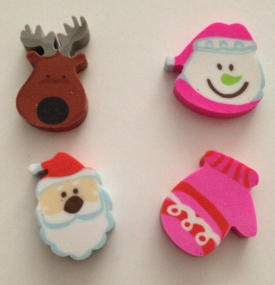 Christmas erasers
