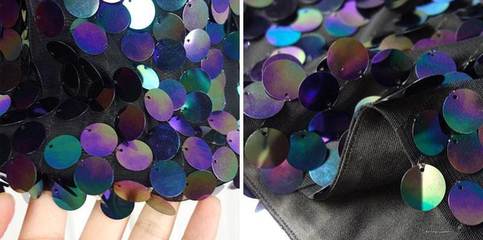 Black Slip Iridescent Sequin Dress 