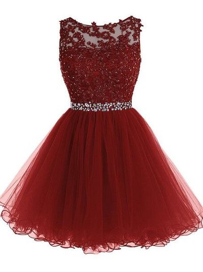 A-Line Tulle Short Prom Dress,Homecoming Dress,Graduation Dress,Party Dress F37
