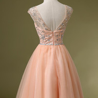 Tulle Beading Pretty A-Line Homecoming Dress,Short Prom Dresses,Cocktail Dress,Homecoming Dress,Graduation Dress,Party Dress F114 - Thumbnail 1