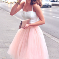 Two Pieces Tulle Homecoming Dress,Short Prom Dresses,Cocktail Dress,Homecoming Dress,Graduation Dress,Party Dress,Short Homecoming Dress F152 - Thumbnail 1