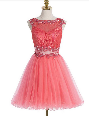 Two Pieces Lace Pretty A-Line Homecoming Dress,Short Prom Dresses,Cocktail Dress,Homecoming Dress,Graduation Dress,Party Dress F125