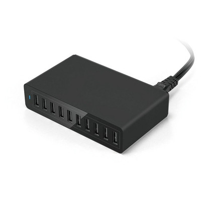 60w 10-port usb wall charger for cell phones & tablets