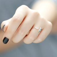 Cute S925 Sterling Silver Cat Ring - Thumbnail 3