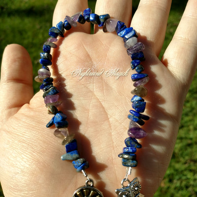 Amethyst and lapis lazuli athena prayer beads - Thumbnail 1