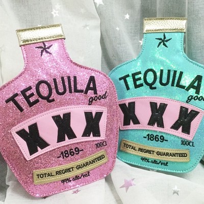 Sequined tequila design chain shoulder bag cross body bag