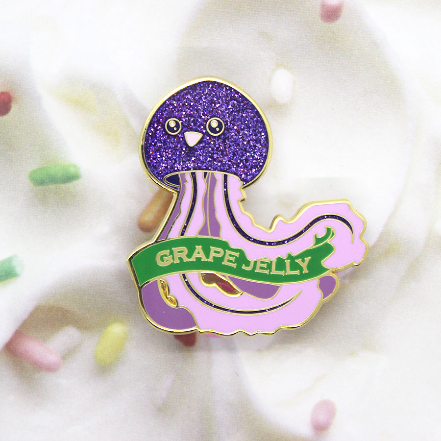 Cute Grape Jelly Jellyfish Enamel Pin on Storenvy
