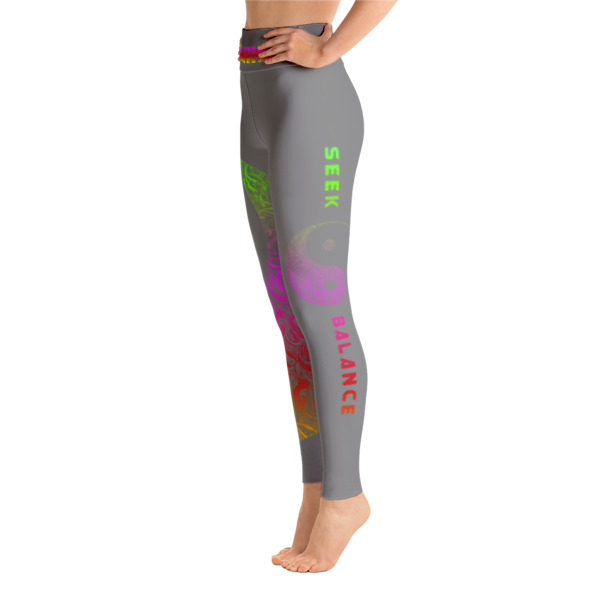Gray & Electric Rainbow Yoga Leggings on Storenvy