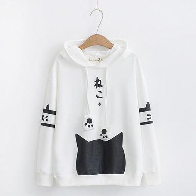Cartoon new cute cat hoodie