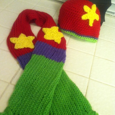 Little mermaid inspired scarf and beanie toddler size