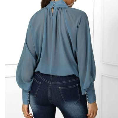 Loose bat sleeve chiffon shirt