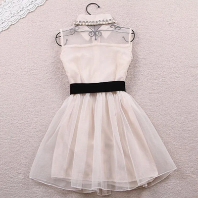 Sexy fashion bow belt dress