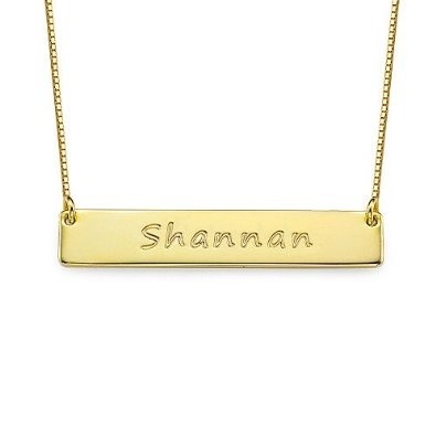 Custom Name Plate Necklace 18k Gold Plated