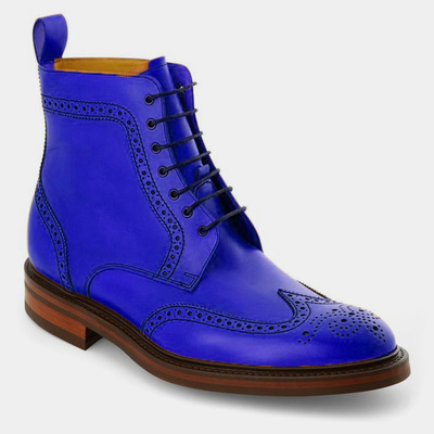 Best blue oxfords handmade wingtip ankle high lace up boot,adult rangers leather boot