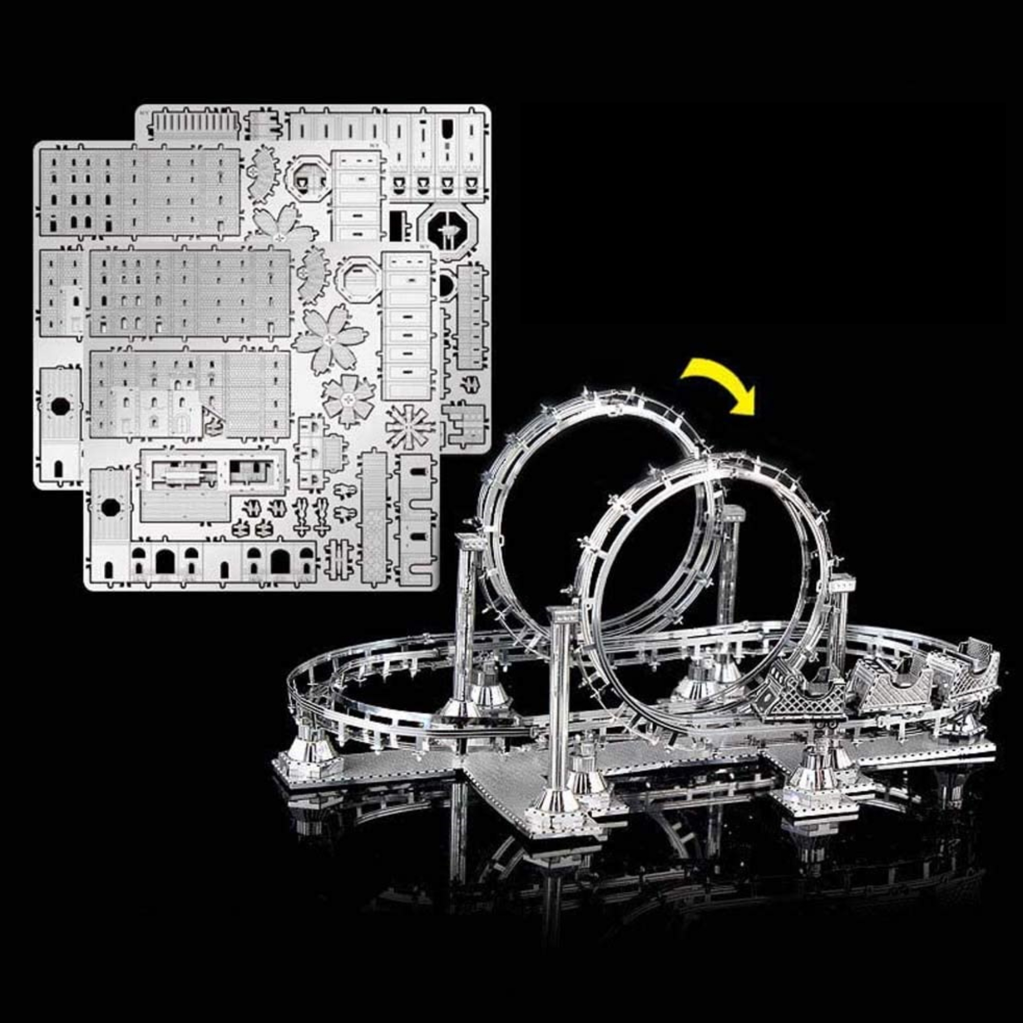 3D Metal Puzzle,Assembly Model ROLLER COASTER,Assembly Kit, Puzzle on