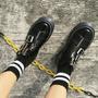 Harajuku Buckle up Ankle Boots-3