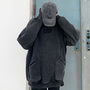 Free Shipping-DARK GREY ACID WASH HOODIE-1