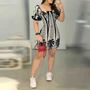 Casual Printed Short-Sleeved Dress-1