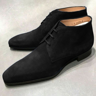 Men casual wear black chukka lace up handcraft boot